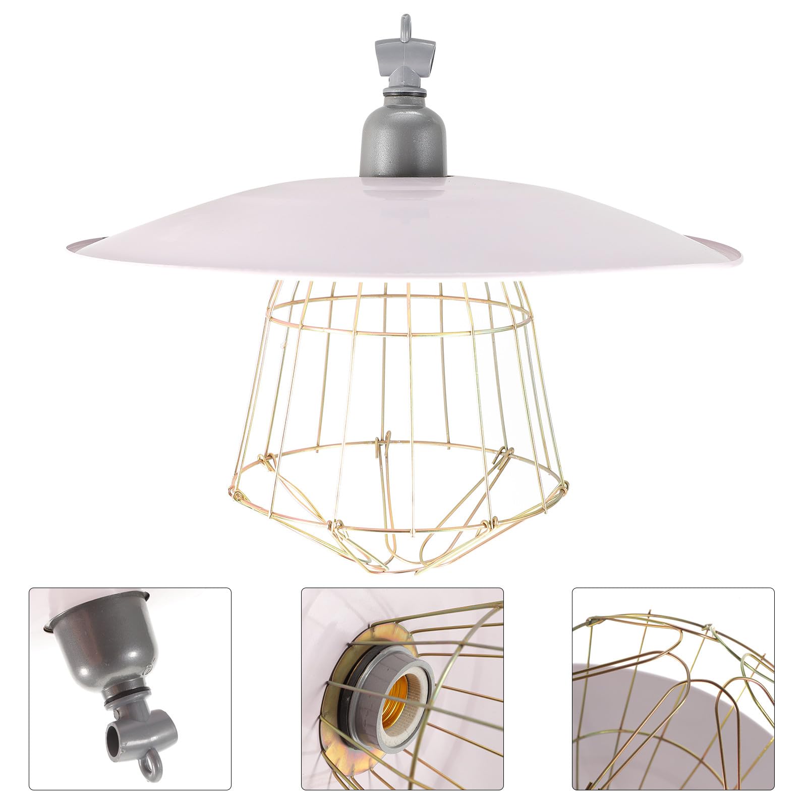 DOITOOL Sichere Vieh Heizlampe mit Metallgitter Schutzlampe für Kleintiere Stall Wärmelampe für Kalte Jahreszeiten