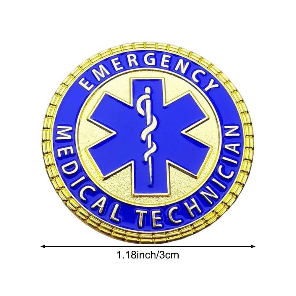Dianzan Broche Caducée Étoile De Vie Médicale, Broche Ronde Bleue Symbole Ambulancier Paramédical, Broche À Revers pour Médecin Infirmière