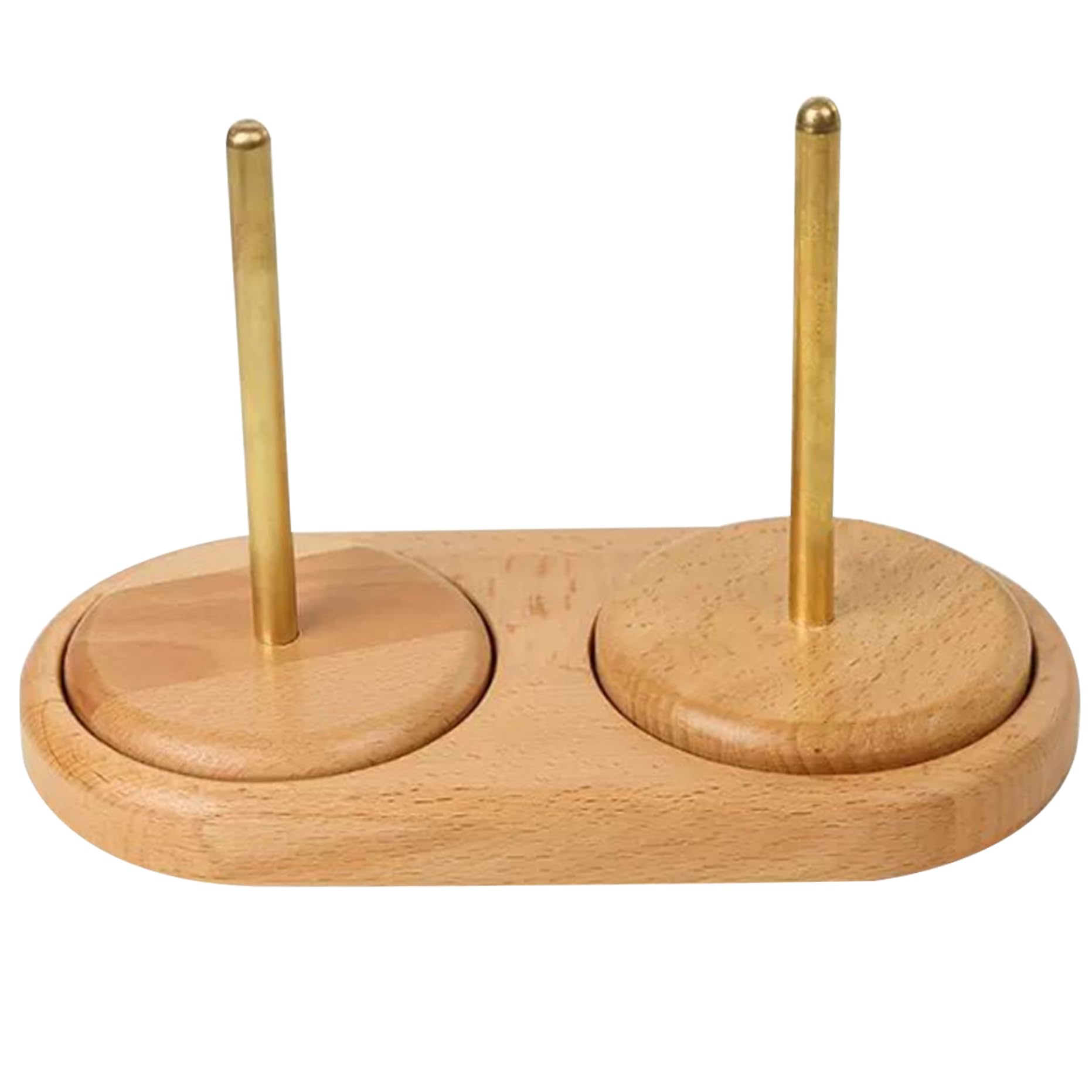 Enrouleur de laine double en bois porte-fil rotatif pour tricoter au salon