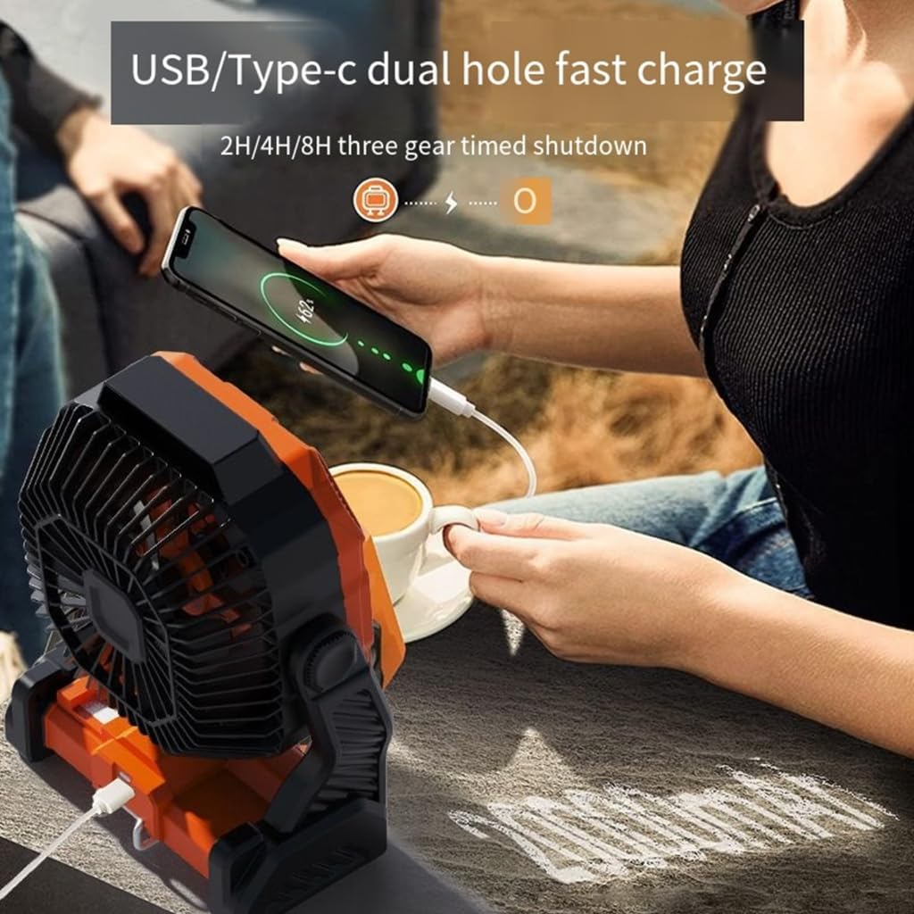 20000mAh Capacity Table Fan with LED Light Bedroom Cooling Fan Material