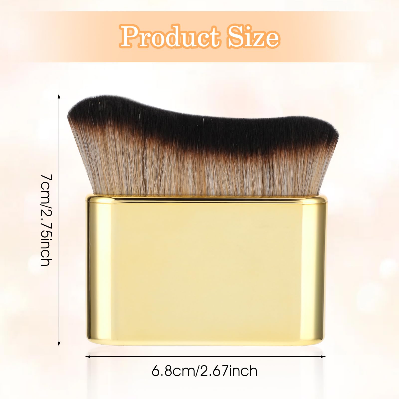 Self Tan Brush Soft Body Makeup Brush Portable Self Tanning Brushs Self Tanner Face Brushs for Body & Leg Makeup(Gold) - Image 2