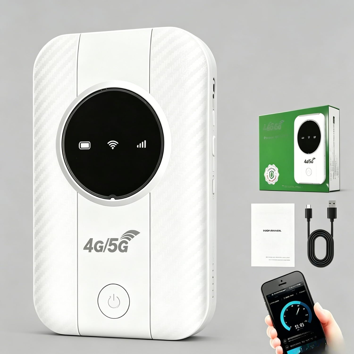 WiFi Satellite Portable, WiFi Portable, 5g Vitesse Internet Satellite Illimité, Free WiFi Pocket, Haut DéBit Et Intelligence pour Tout Lieu