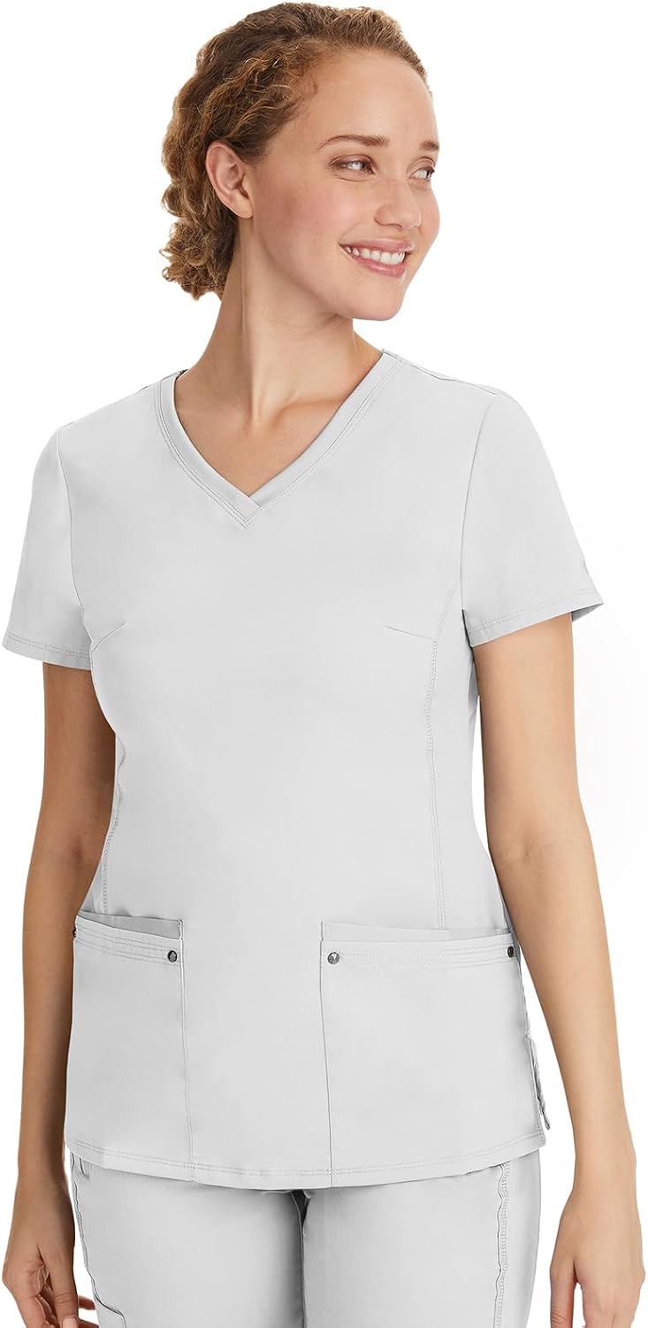 Healing Hands Scrub Set For Women Yoga Collection Juliet Top 2245 With Tara Scrub Pants 9233 With 2-Way Stretch Fabric