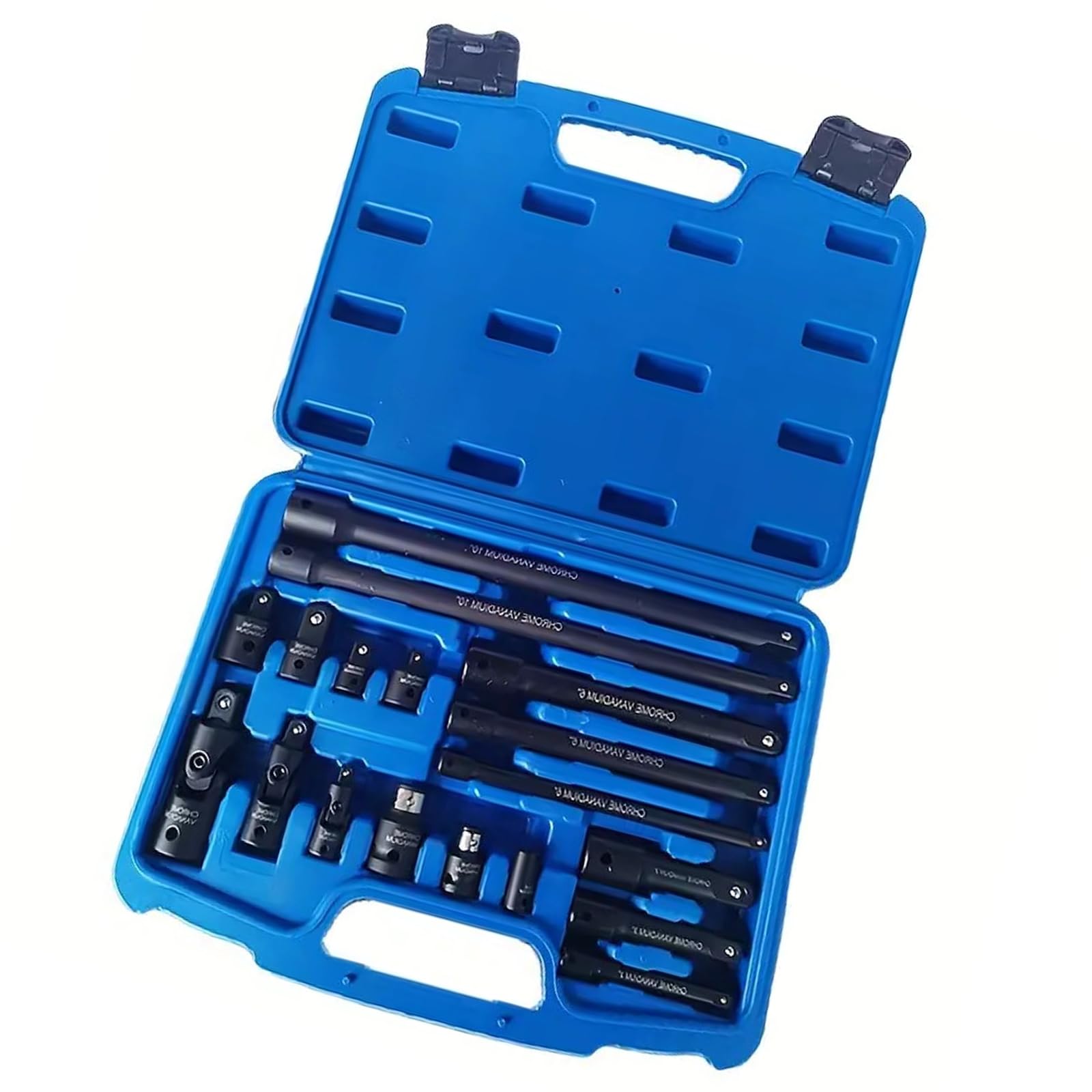 18Pieces Socket Extension Set with Clear Marking Size and Adapters for Efficient Mechanical Tasks in Confined Space Mechanics Tool Set
