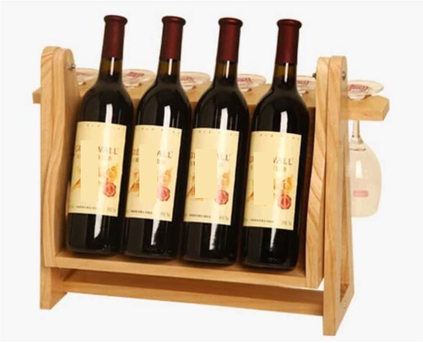 Habrur Botellero Botelleros Botellero Vino Estante De Madera Maciza para Vino, Soporte para Vino Europeo Al Revés, Decoración del Hogar Soporte Botellas Vino (Blue : D, Size : 49 * 23 * 35cm)