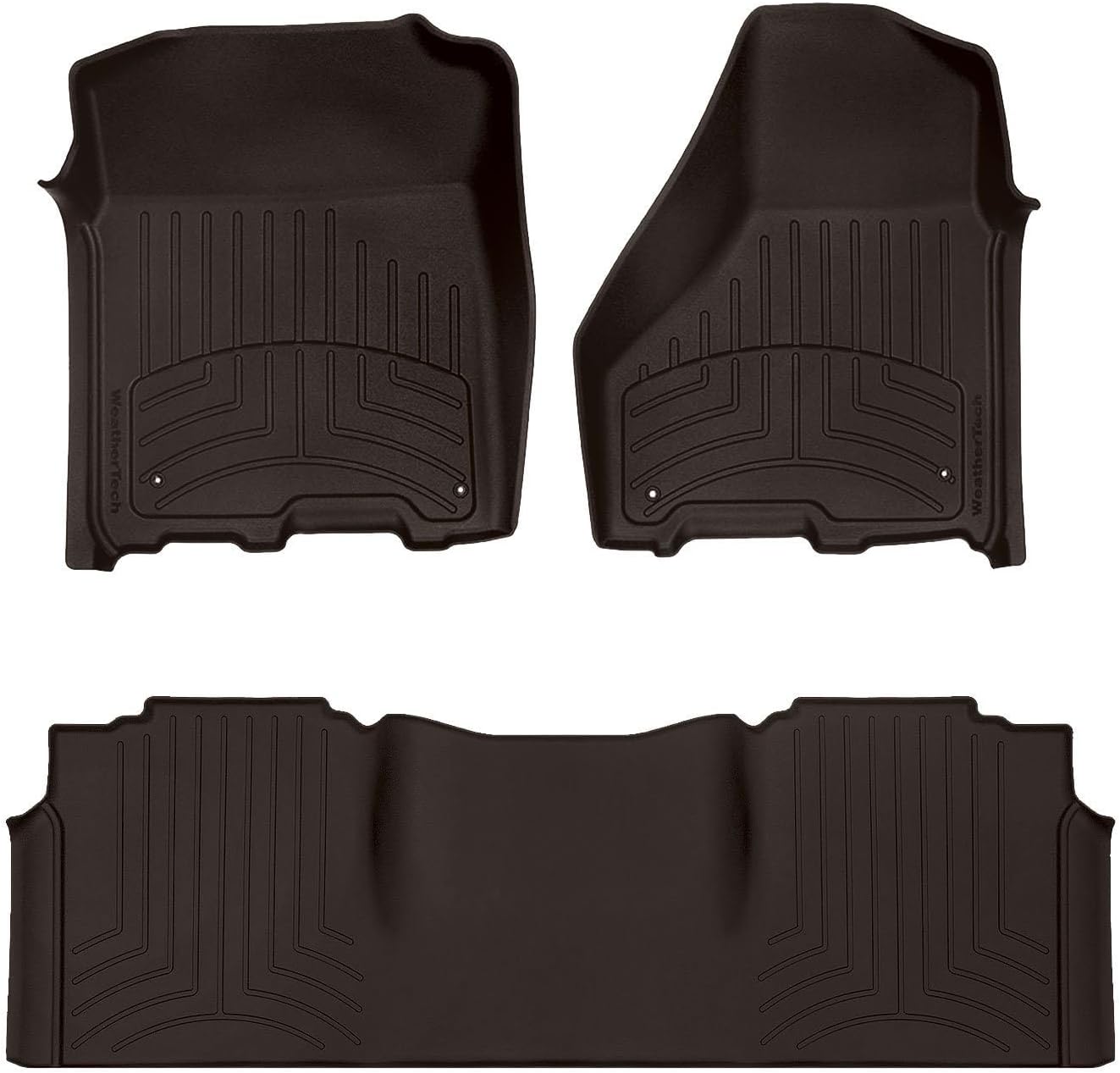 WeatherTech FloorLiner HP Custom Fit Floor Mats for Dodge Ram Truck 2500/3500, Ram 2500/3500-1st & 2nd Row (474781IM-474772IM), Cocoa