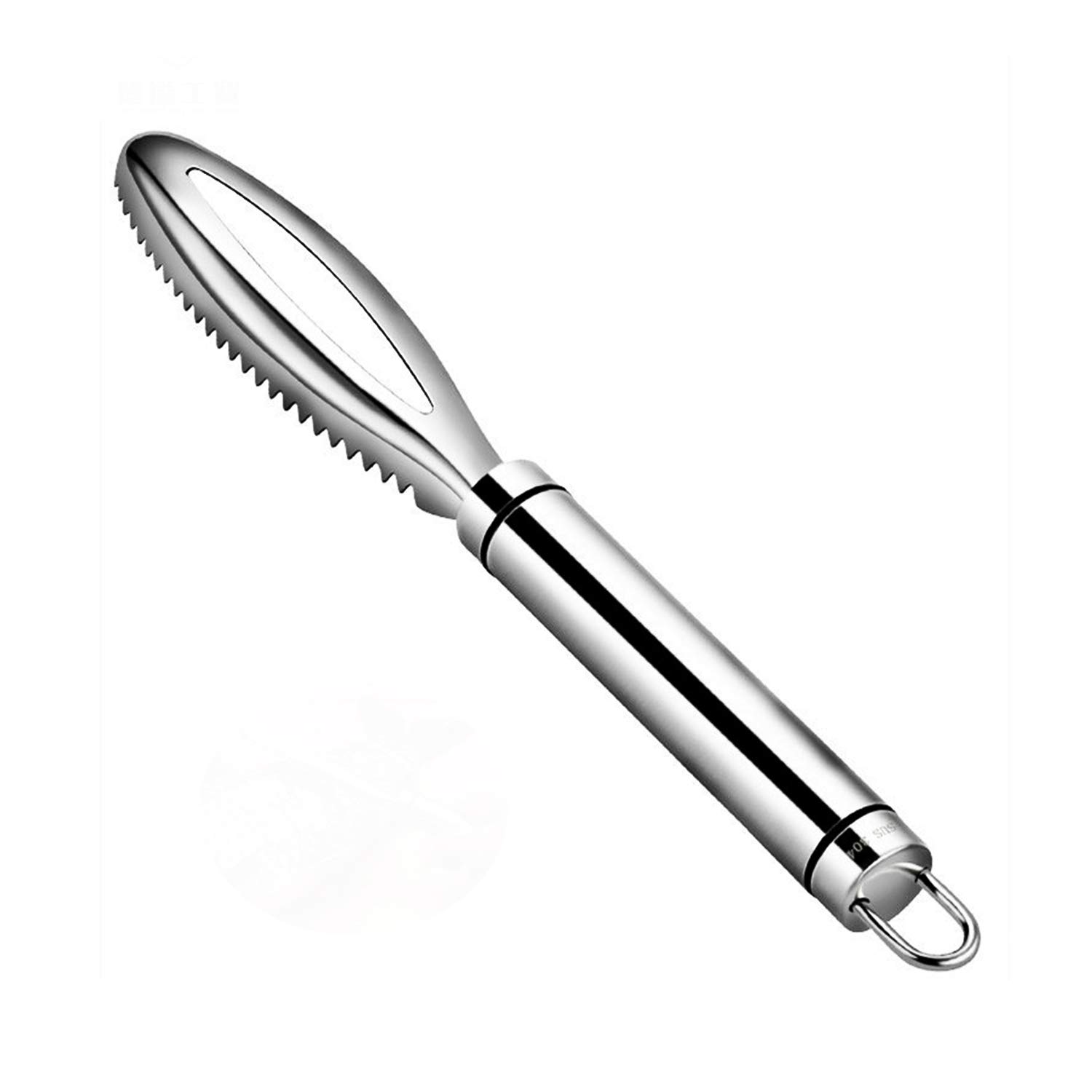 Écailleur à poisson 2 dents de scie inox B en acier durable