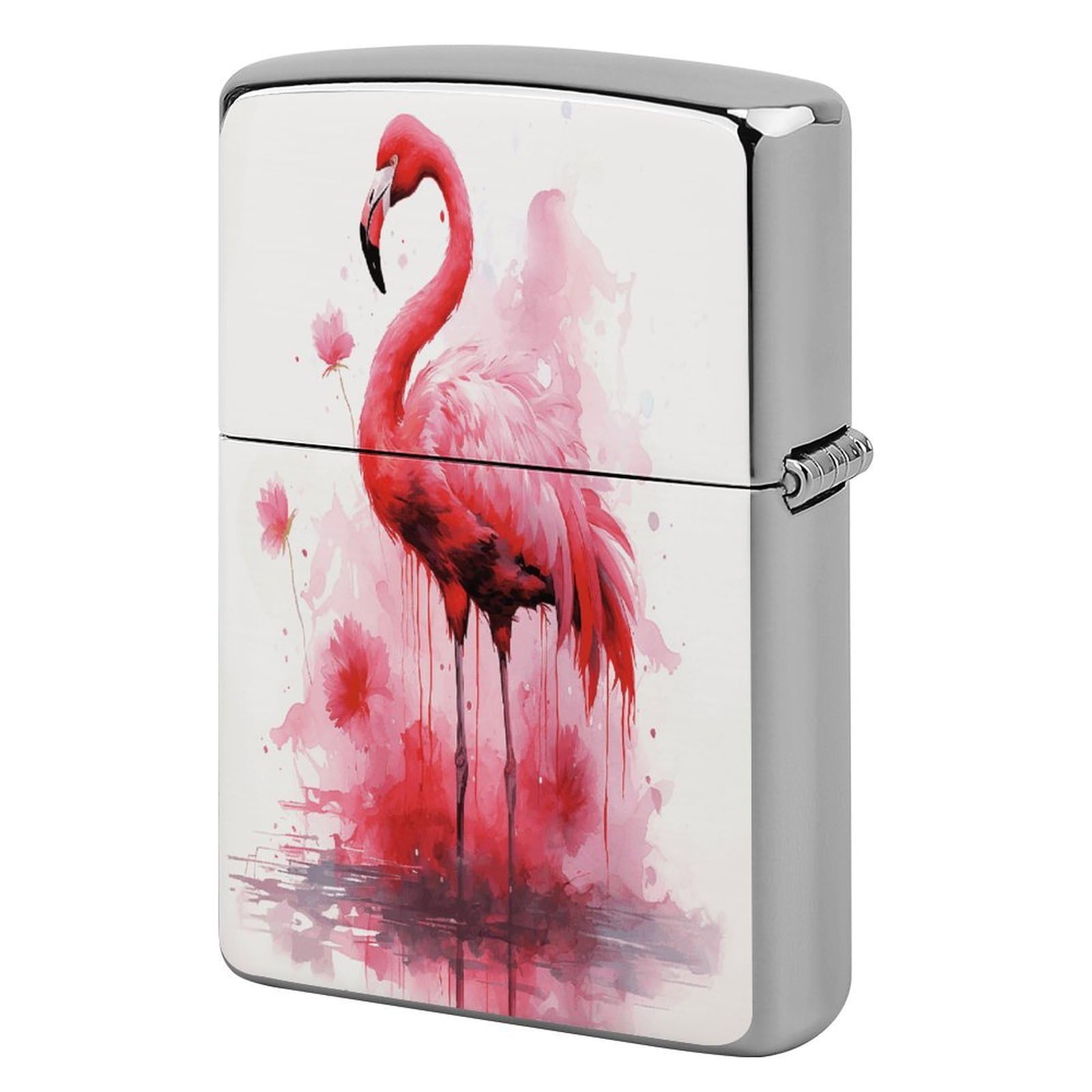 Fodpand Style Flamingo Watercolor Metal Lighter Case Cover Lighter Sleeve