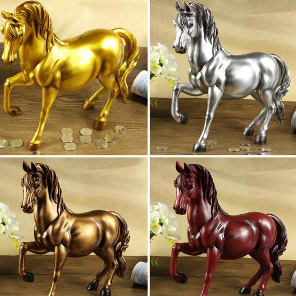 Statuette Cheval En Laiton Feng Shui | Symbole Richesse & Prospérité | Décoration Maison/Bureau 4,5 Cm
