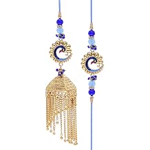 TIED RIBBONS Raksha bandhan Rakhi for Bhaiya Bhabhi | Lumba for Bhabhi - Rakhi for Brother and Bhabhi Gift Set | Bhai Bhabhi Rakhi Set | Roli Tika