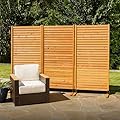 6.1ft H x 3ft W (1 Panel) Freestanding or Surface Mounted Enclo Tiaga Privacy Screen, Wood Privacy Fence Screen, Outdoor or Indoor Decorative Panel, Great for Balcony, Patio, Deck, EC18030