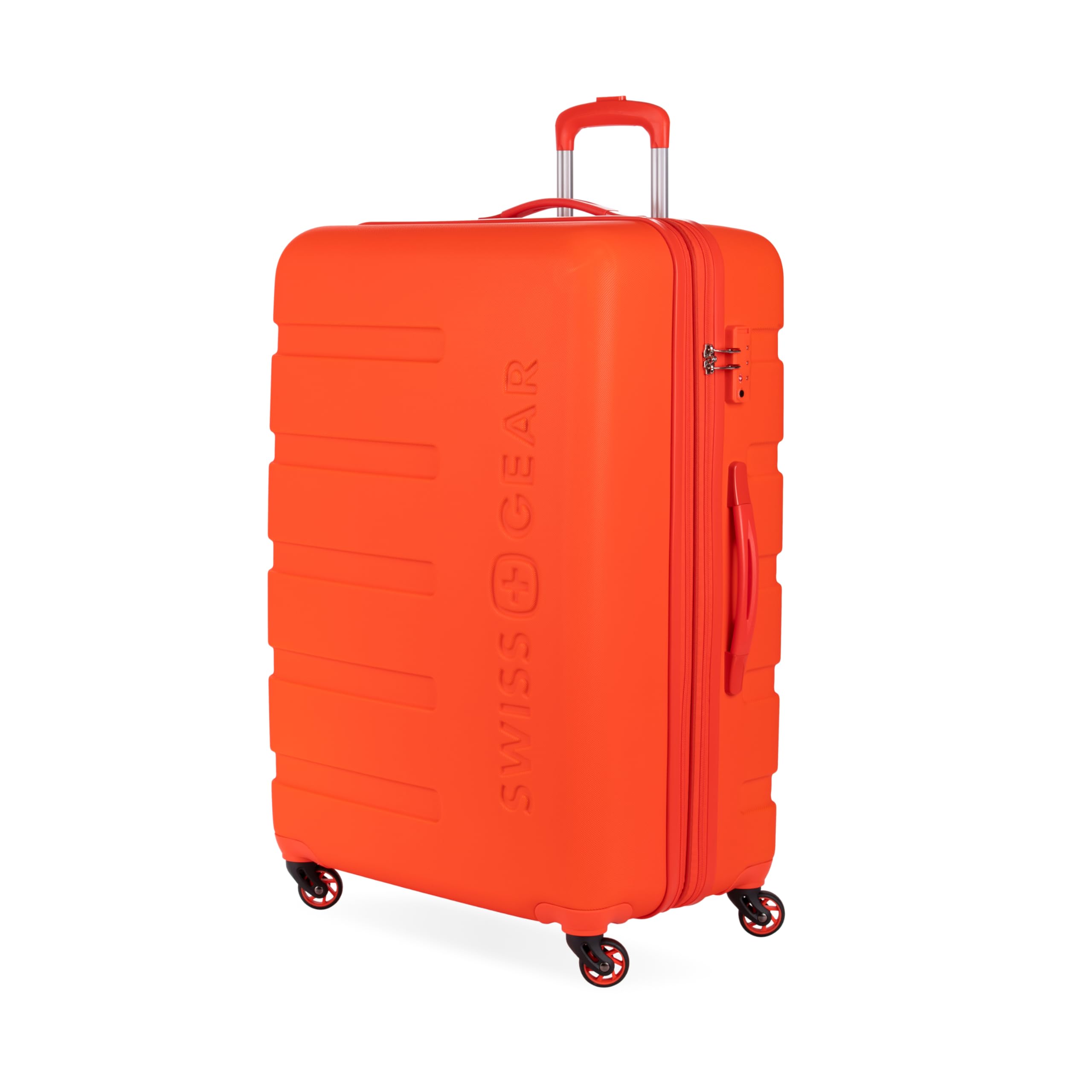 SWISSGEAR Signature Hardside Expandable Checked Large Spinner Luggage, ABS Construction, TSA-Friendly Lock, Orange, 27-Inch
