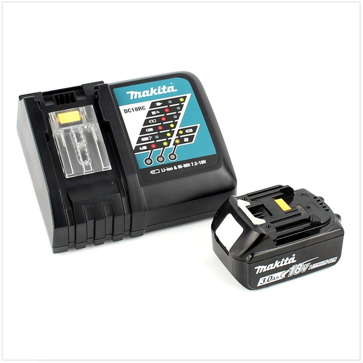 Makita DDF 482 RF1J akumulatorowa wiertarko-wkrętarka 18 V z 1 akumulatorem BL 1830 3,0 Ah i ładowarką DC18RC