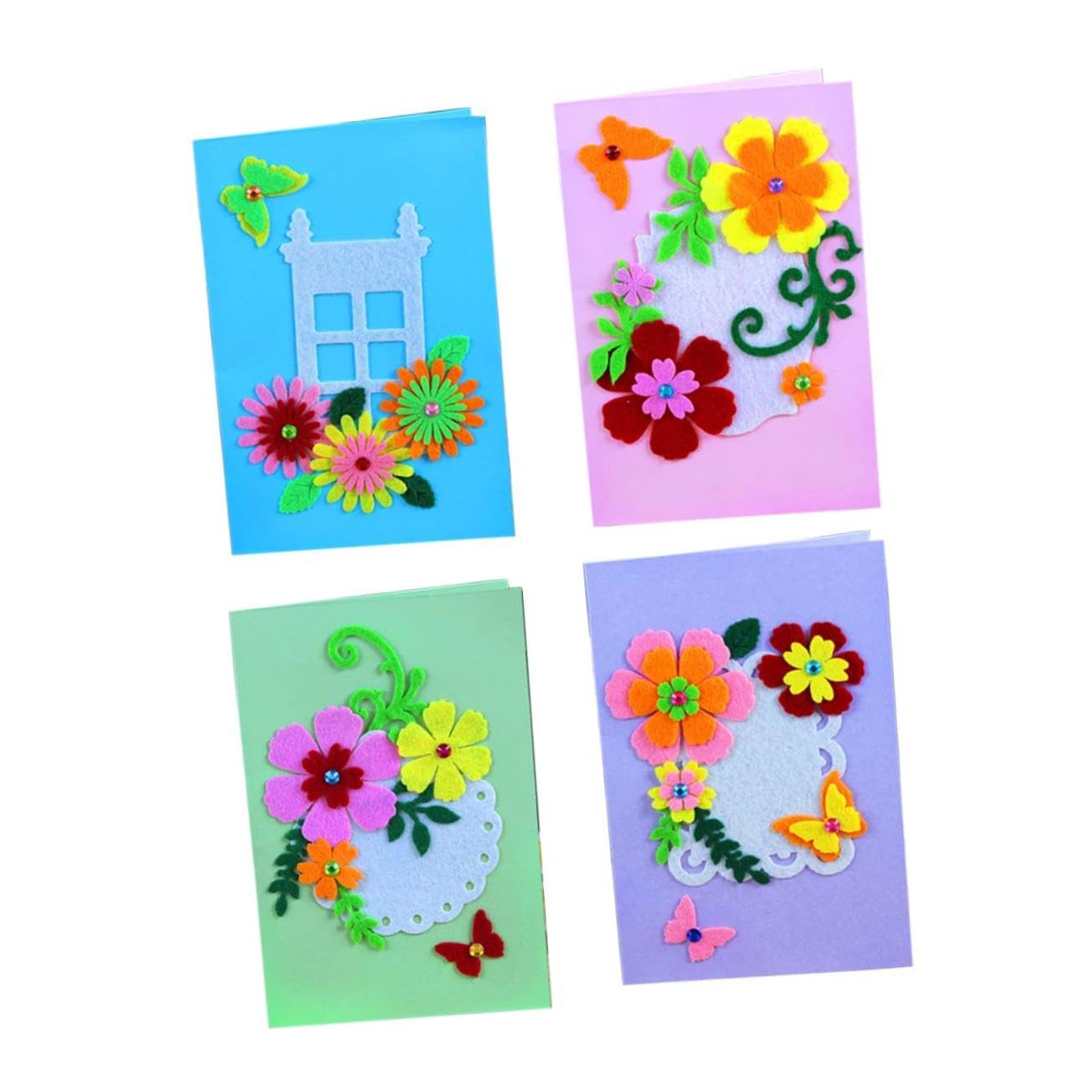 CIMAXIC Handmade Greeting Card Kit 4-piece Diy Craft Kit for Kids Card Making Supplies for Girls