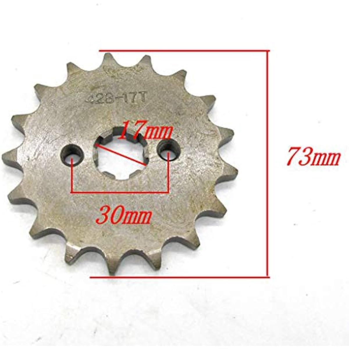 Jojomis Pignone per motore anteriore resistente, 428 17 denti, 17 mm, per pit bike da 50/70/110/125/150 cc Pit Dirt Bike, ATV, Quad