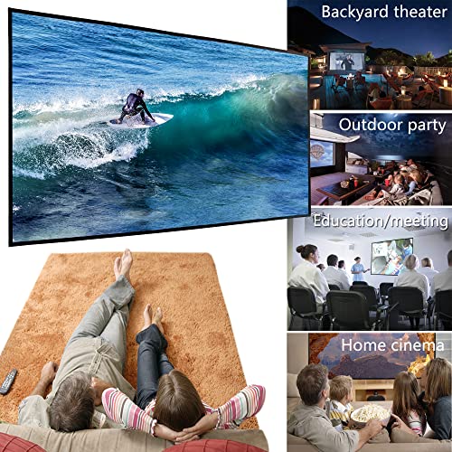 Yandood Foldable Projector Screen 120 Inch With Stainless Steel Telescopic Rod Combination Frame 16:9 Hd 4K Anti-Crease Black Backing Silver Portable Projection Screen thumb #6