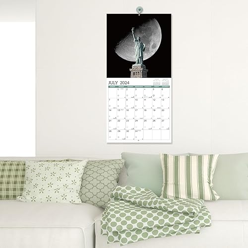 Miniatura 7 de Calendario 2024  Calendario de pared 2024, enero 2024  diciembre 2024, 12 x 24 pulgadas (abierto), calendario de pared 2024 con bloques sin rayas