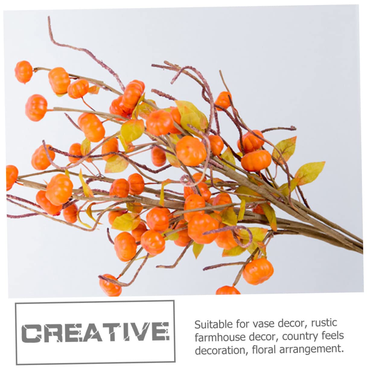 PRETYZOOM 3 Sätze Künstlicher Kürbiszweig Kürbisse Kunstplflanze Artificial Plant Herbsdeko Pumpkin Decor Blumenstecker Herbstpicks Thanksgiving-kürbiszweig Schaum Orange 3 Stück * 3