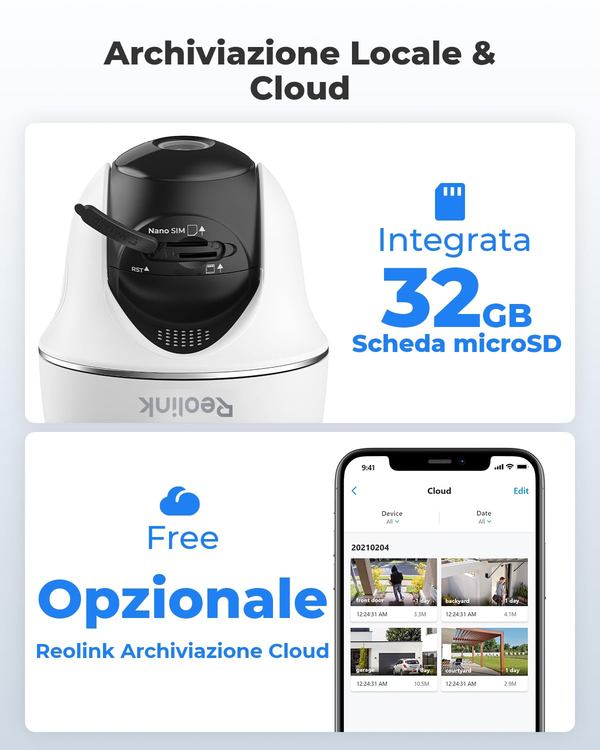 Reolink 3G/4G LTE Telecamera Esterno con Sim+32G microSD Card, 5MP 360° PTZ | Videosorveglianza Senza Fili a Batteria, Rilevamento AI, Audio Bidirezionale, Cloud/Alexa, Go PT Plus con Pannello Solare