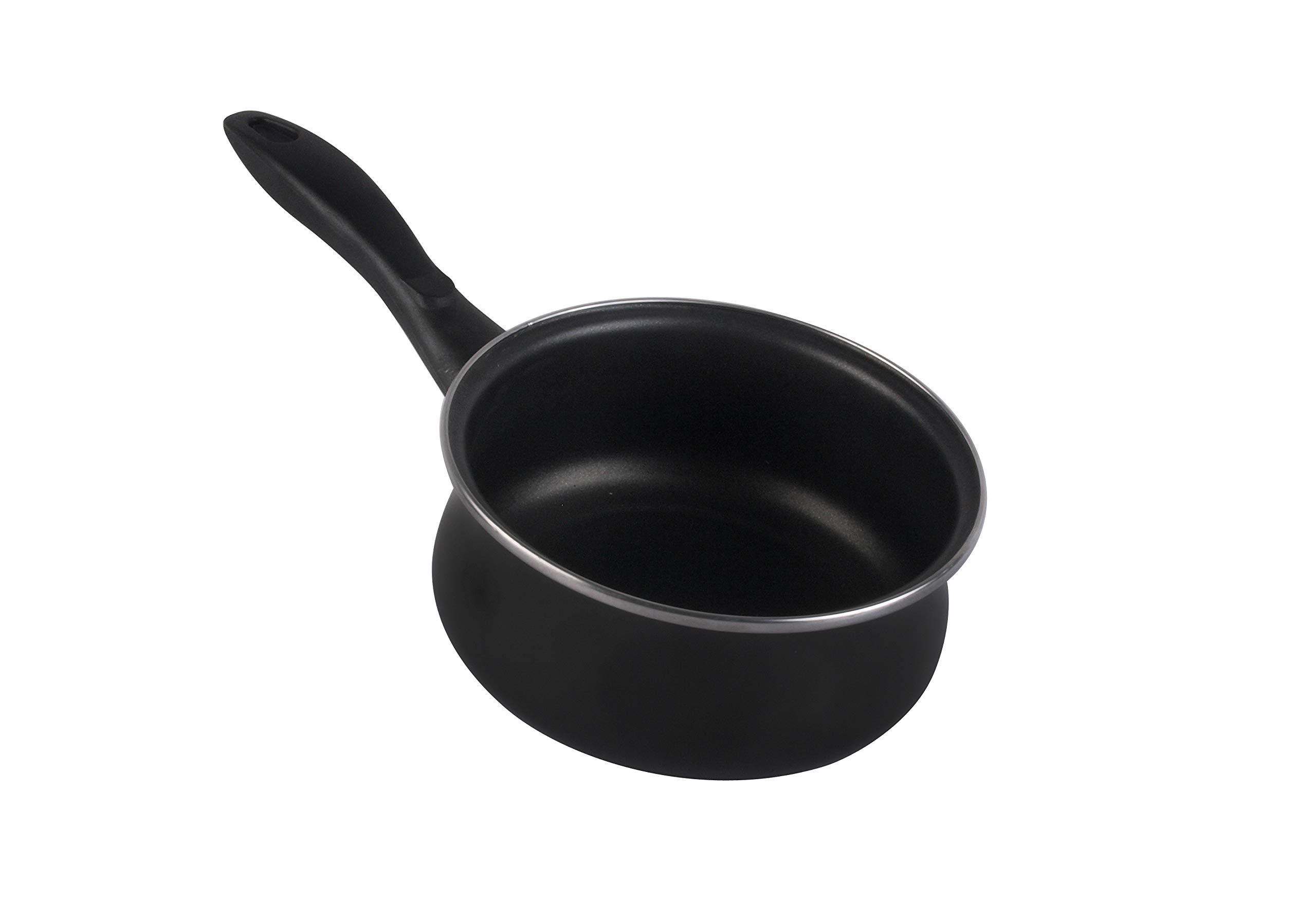 MAGEFESA 2422800 Cazo de acero esmaltado, Antiadherente bicapa reforzado, Negro, 14 cm