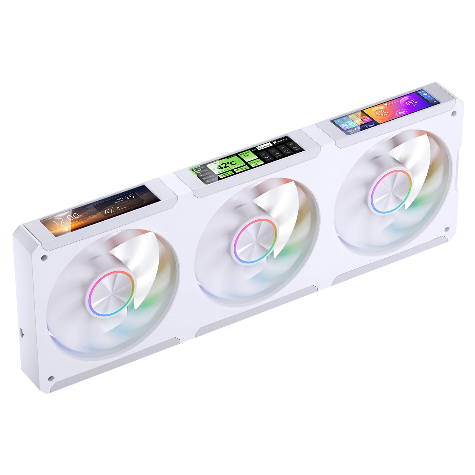 JONSBO ZC-360W 3.38 "x3 schermo PC ventilatore,3 magnetico 3.38 LCD Screen Control Software,Integrato Link Fan,Personalizza modelli di visualizzazione,Dati, Video Caricamento e Riproduzione,Schermo