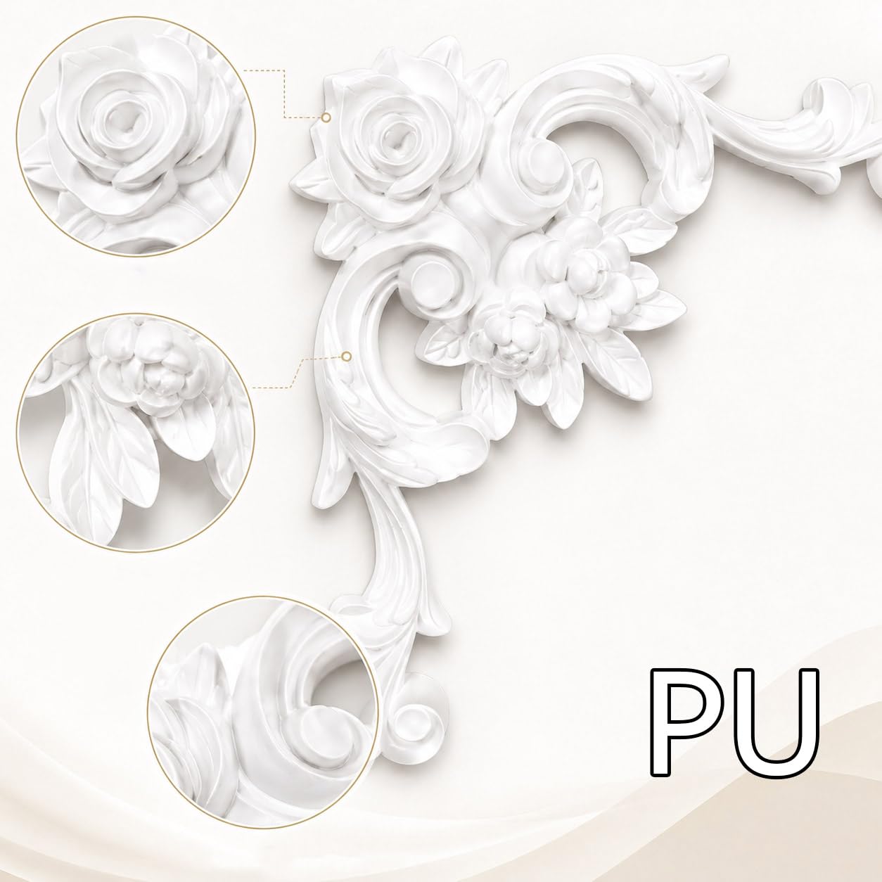 PU Modanatura Angolare da Parete Pannelli Angolari per Pareti Soffitto 13cmx13cm,8 PCS