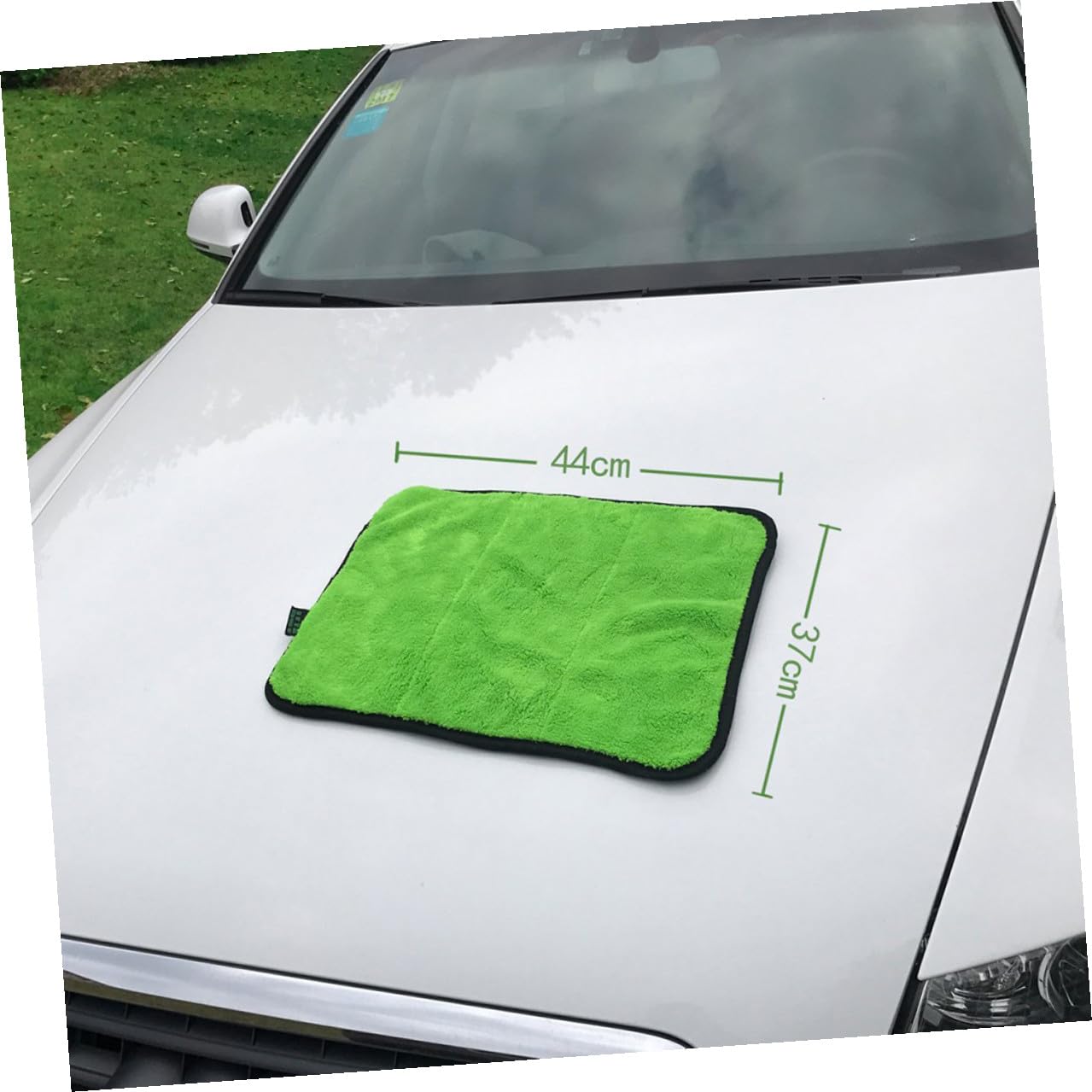 Cabilock 3pezzi Panni in Microfibra per Lucidatura e Asciugatura Auto Doppio Lato Arancione Verde e Giallo Cuciture Robuste per Assorbimento Acqua Rapido senza Pelucchi e Protezione Vernice