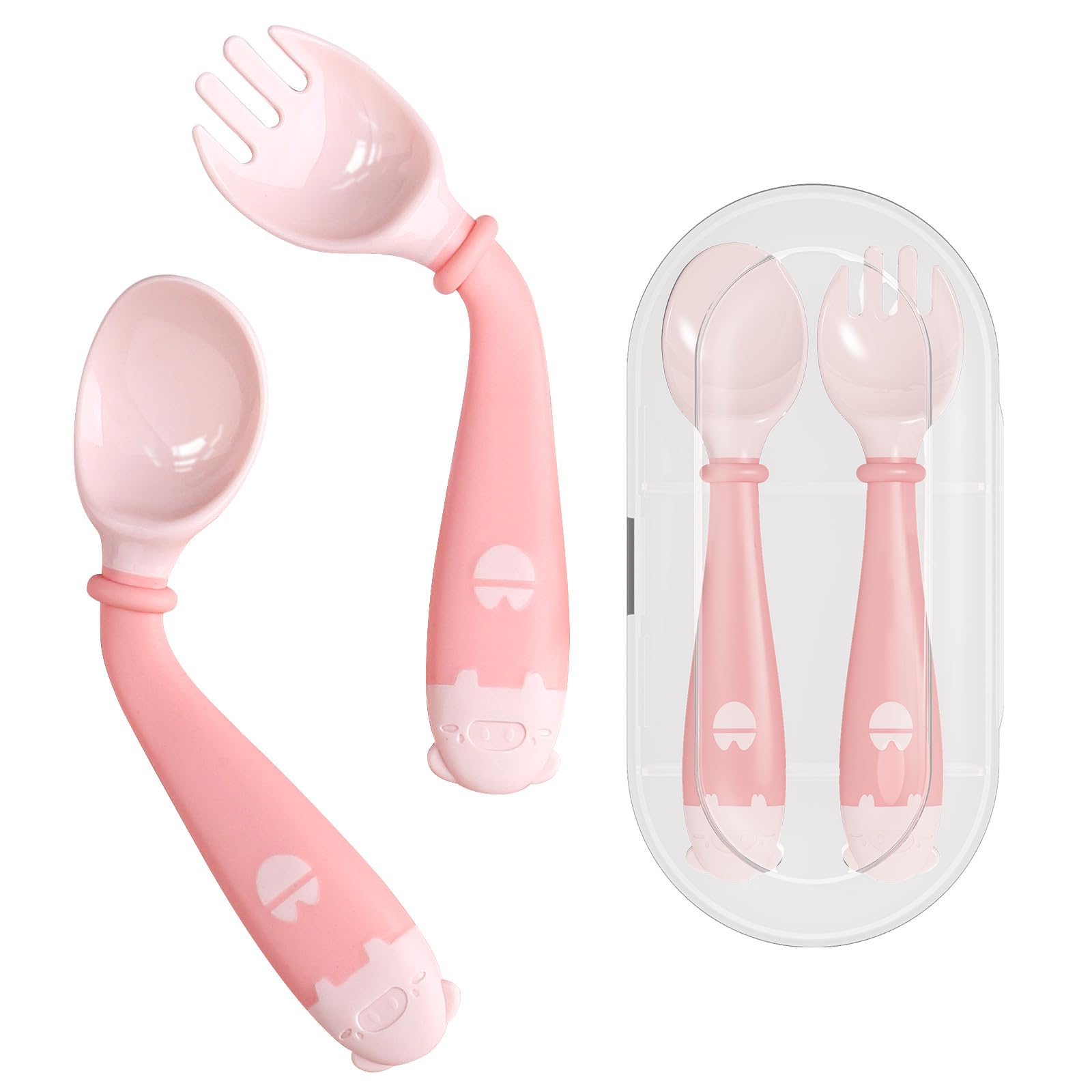 Toddler Utensils, Self-feeding Flatware Set withTravel Case