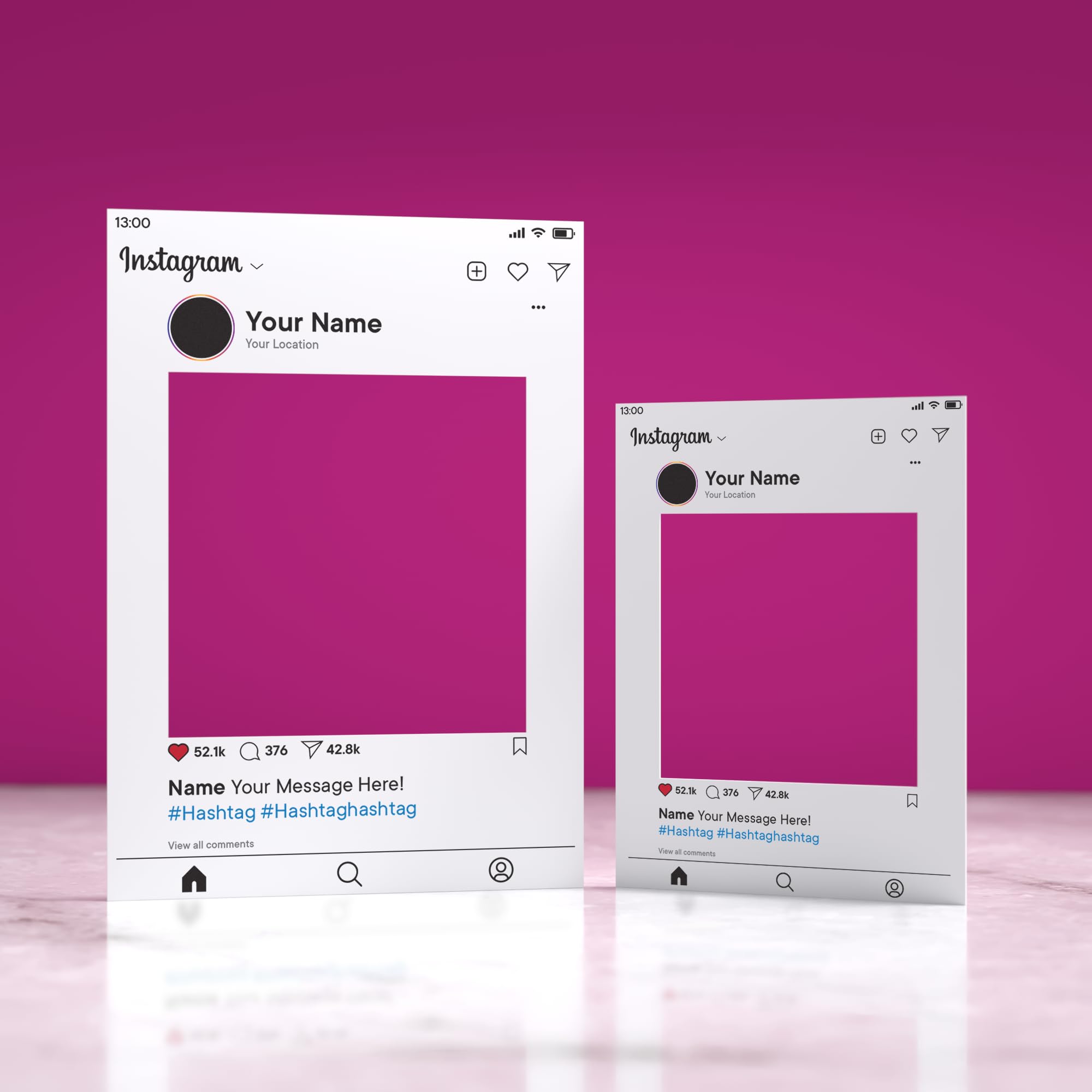 So Bespoke Pink Customisable Social Media Selfie Frame Bespoke Instagram Effect Personalised Party Decoration Ideal Wedding Gift Photobooth Prop