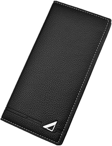 ABOOFAN 2 unids de cuero para hombre billetera delgada para hombre carteras hombres cartera hombres monedero bolsillo cartera para hombres cartera
