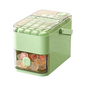 2025 Portable Ice Maker for Freezer with Ice Bin Fast, Compact Countertop Design & Storage Drawer | One-Touch Operation for Home, Office,Household & Outdoor Use Green