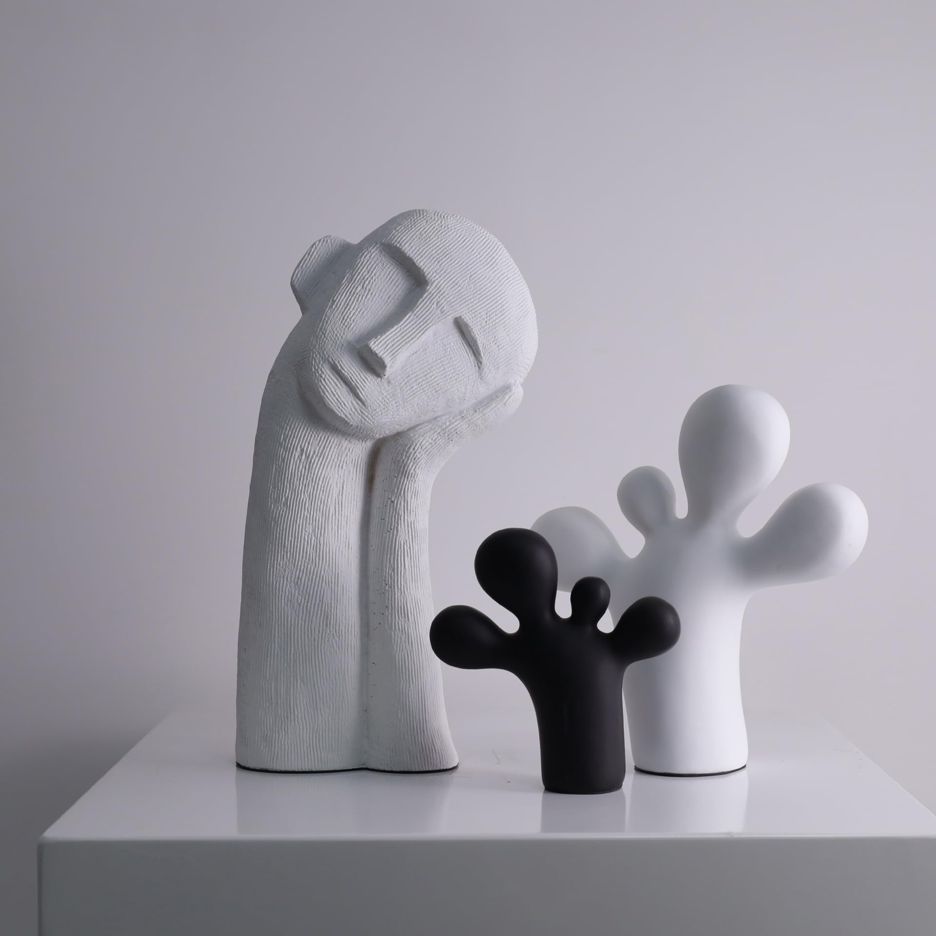 Cutfouwe Denker Skulptur Deko Dekofigur Abstrakter Kunst Keramik Statue Dekoration Moderne Wohnzimmer Schlafzimmer Büro Regal Schreibtisch Dekorationen Home Decor Geschenk,Weiß