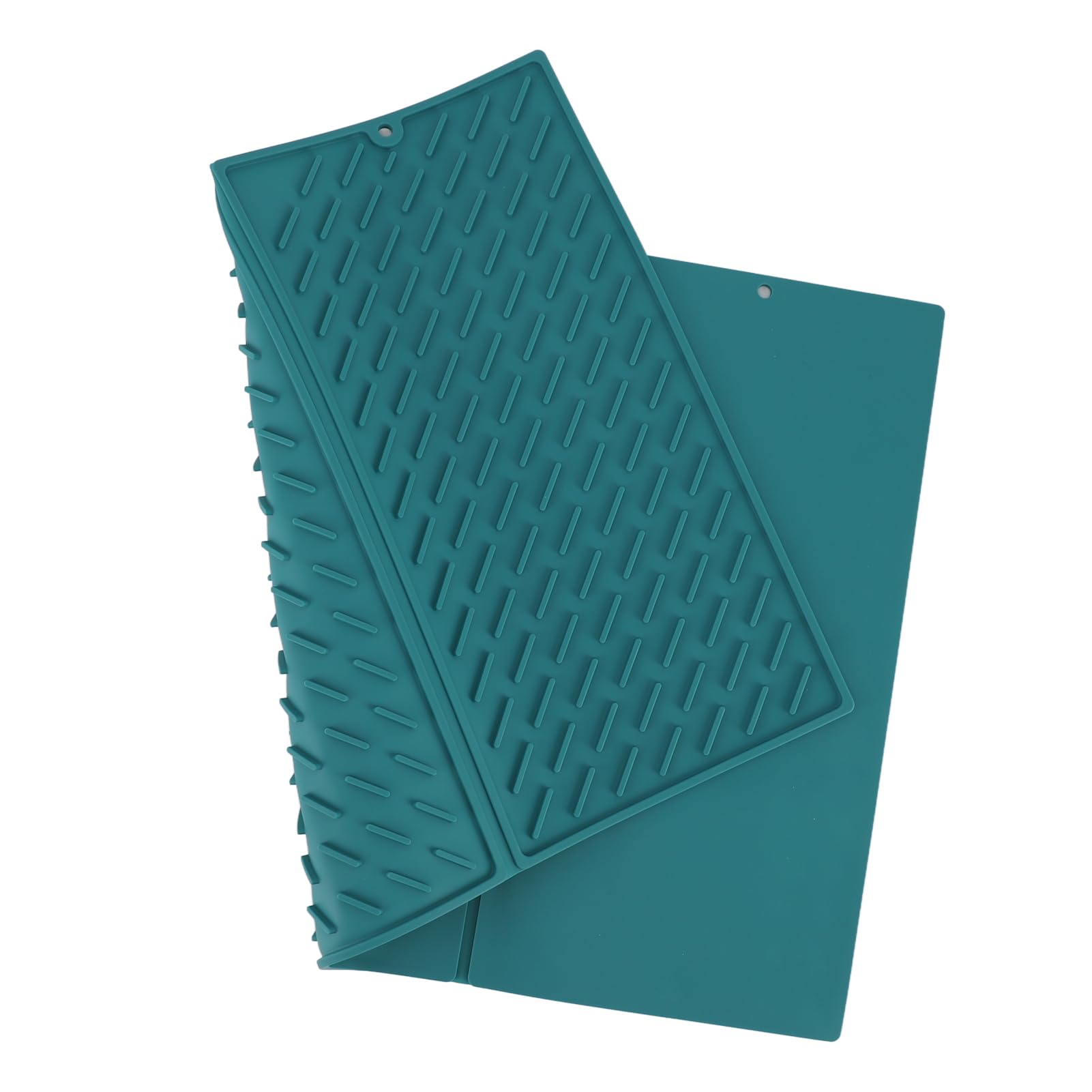 Extra große, faltbare Abtropfmatte mit dickerem Silikon, einfach zu verstauen und zu verstauen, schnell trocknendes Design, vielseitig einsetzbar für Küchentheke (grün)