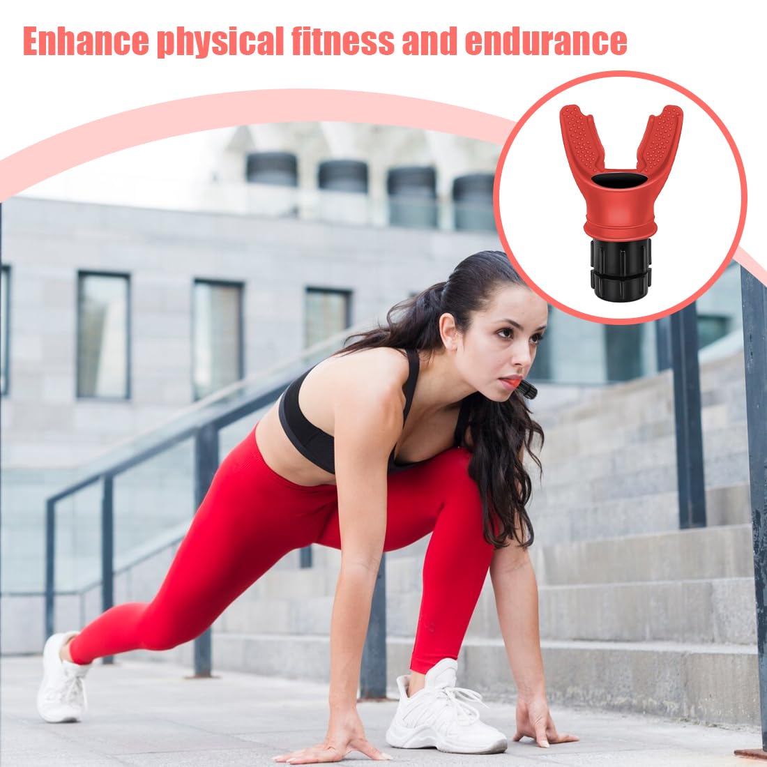 IKOPFLN Breath Trainer, Allenatore di Respirazione, Allenatore Polmonare per Esercizi Polmonari, Lung Trainer con Resistenza Regolabile, Migliora Della Qualità del Sonno (Rosso)