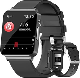 Blood Glucose Sugar Smart Watch ECG+PPG HRV For Men Women,Ks03 Painless Blood Glucose Testing Sports Watch With Blood Pressure Blood Oxygen Tracking Heart Rate Monitor,Remote Health Data