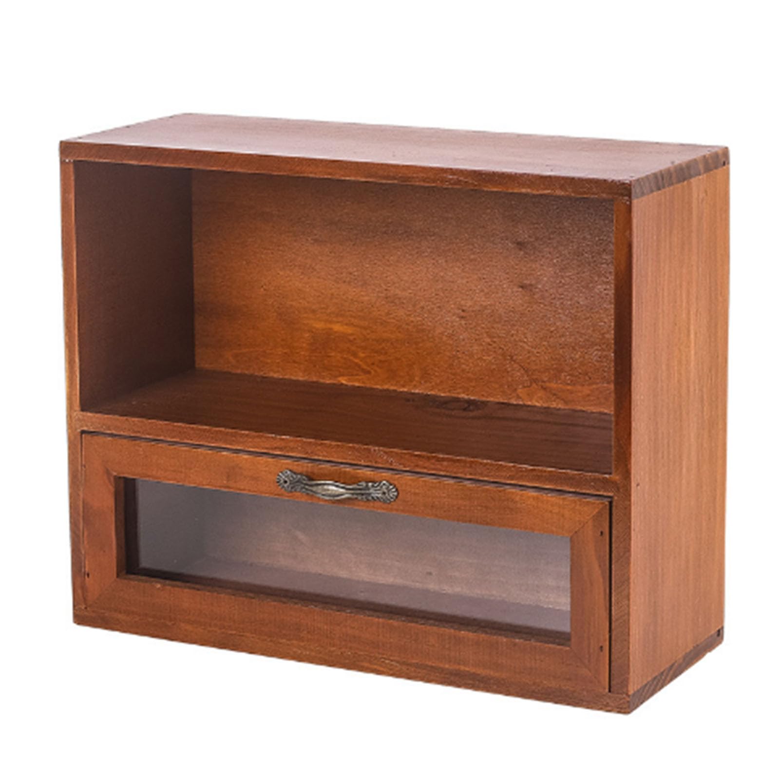 Vinta Bürobox aus Holz, klein, Kosmetikbox für Schlafzimmer, Retro-Stil, Make-up- und Parfümständer, ideales Schreibtischzubehör für Heimdekoration