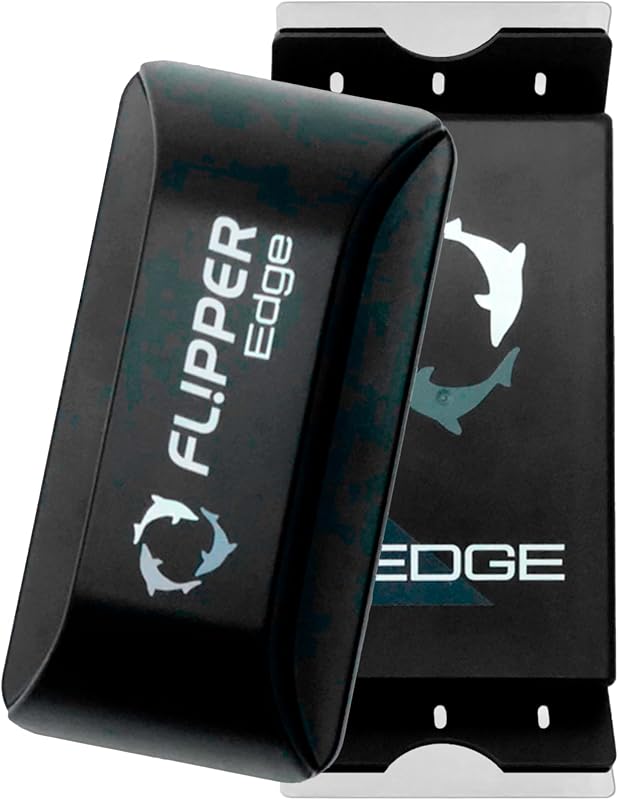 Raspador magnético de algas 2 em 1 FL!PPER EDGE para aquários de vidro e acrílico até 12 mm – Preto