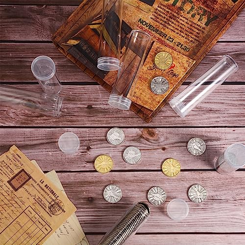 Tubo para monedas 5 centavos 30 piezas plástico transparente miniatura 6