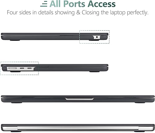 Miniatura 8 de DONGKE Funda compatible con M3 MacBook Air de 15 pulgadas 2024 2023 A3114 A2941 M2 Retina Display Touch ID, funda rígida de plástico y funda de