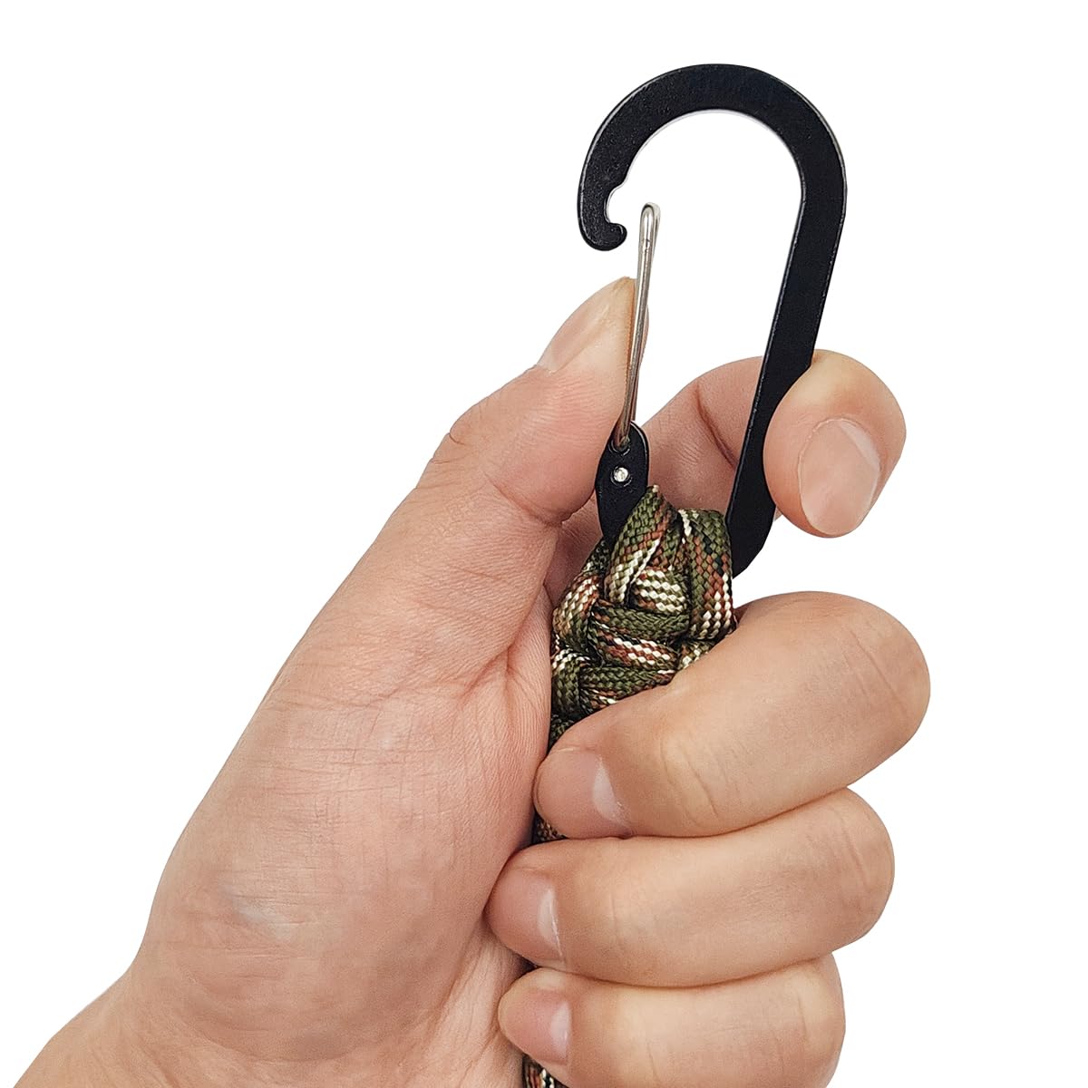 SENHAI 5 moschettoni intrecciati in paracord, a doppia testa, per esterni, per appendere chiavi o bottiglie d'acqua, zaini, campeggio, escursionismo