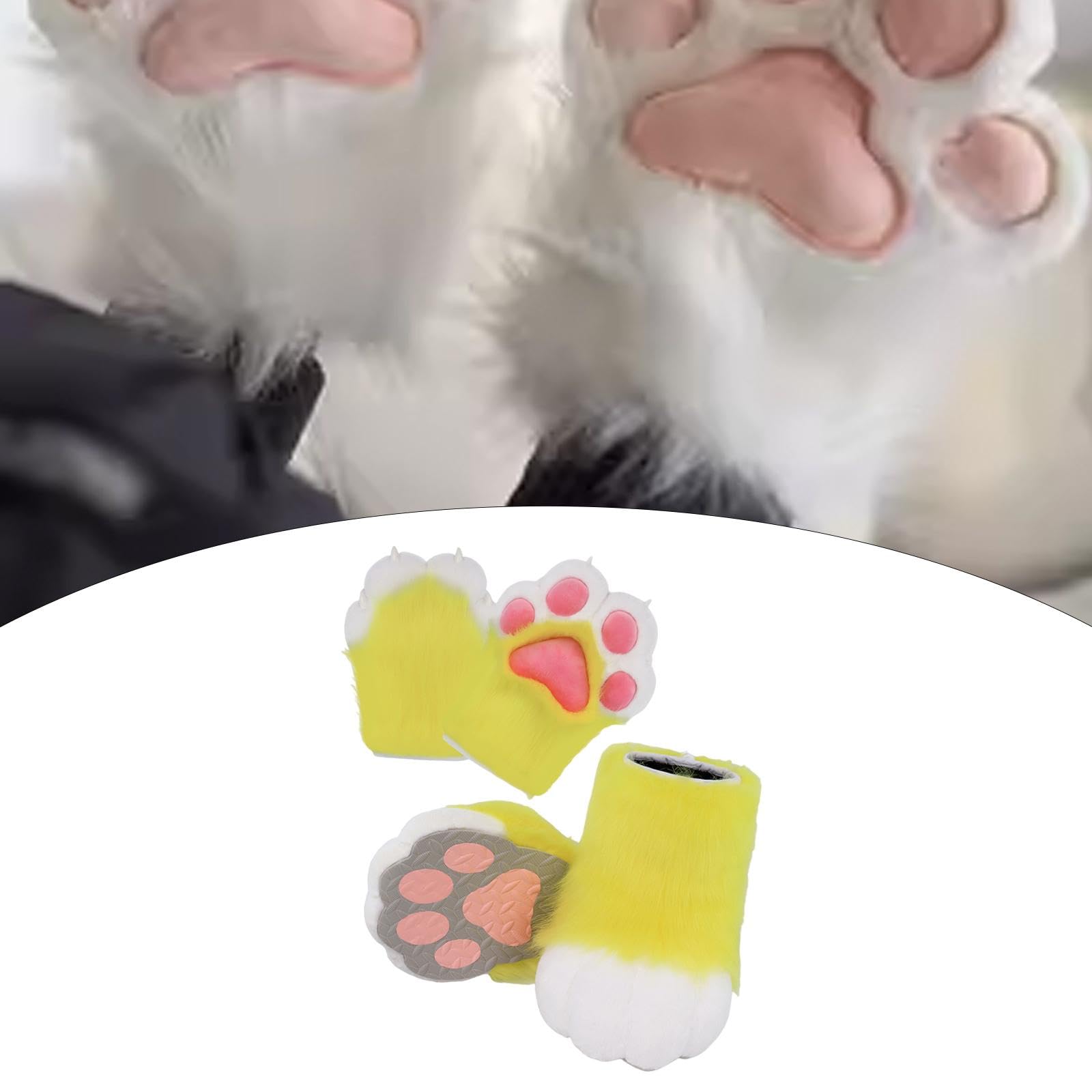 UGPLM Cosplay Animal Paws Fursuit for Women Gloves for Holiday Role Playing Masquerade: Yellow