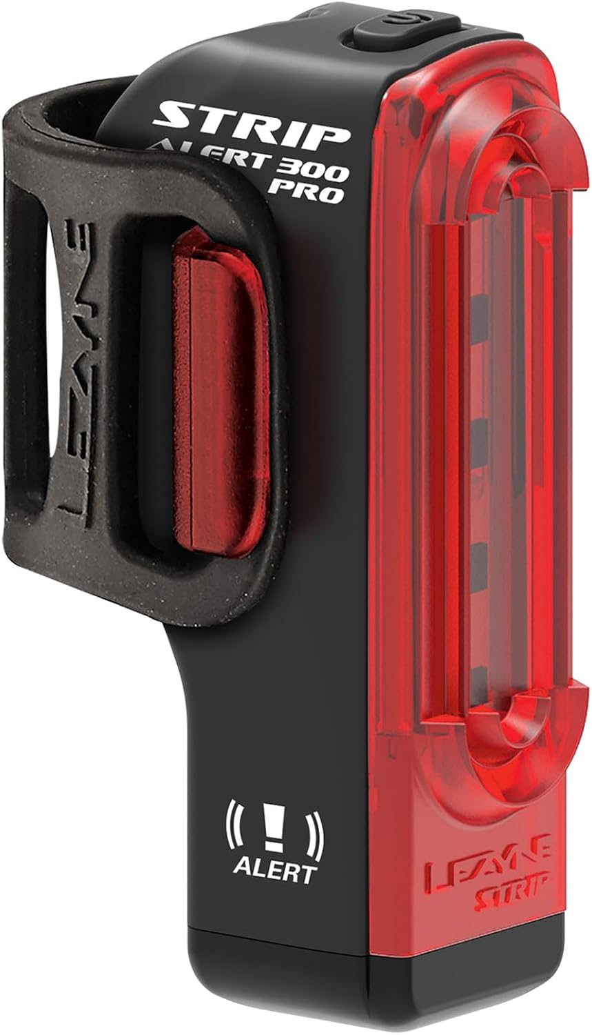 LEZYNE Strip Drive Pro Alert Rear - Bicycle USB Rechargeable Durable Weather-Resistant IPX7 White LED Tail Light with Solid & Flash Modes | Includes Silicone Rubber Mounting Strap | 300/400 Lumens