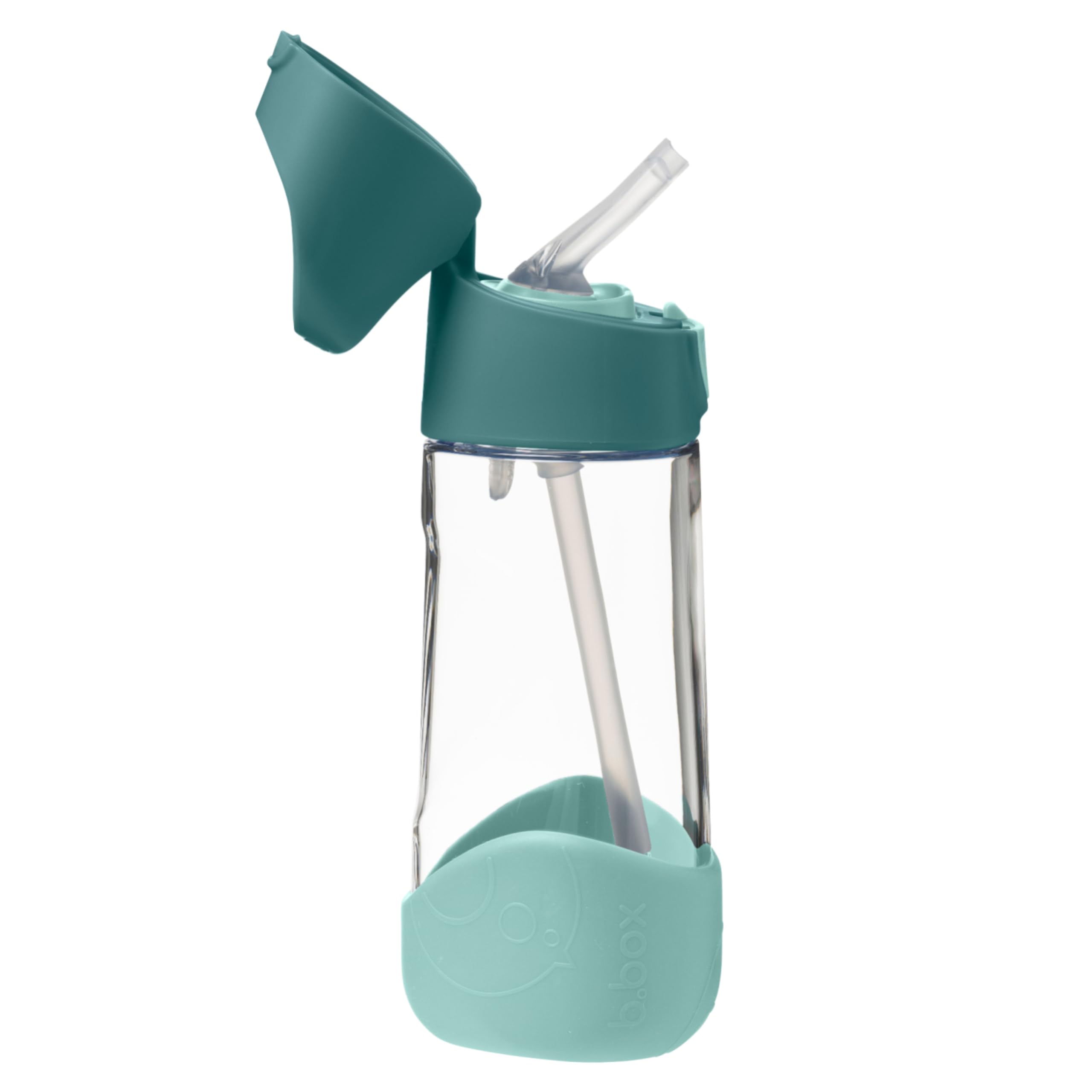 b.box TritanTM Trink- und Wasserflasche, leicht zu greifende Flasche und auslaufsicherer Deckel, cooles, modernes, kinderfreundliches Design, ideal für die After-Schnabeltasse, 450 ml (Smaragdwald)