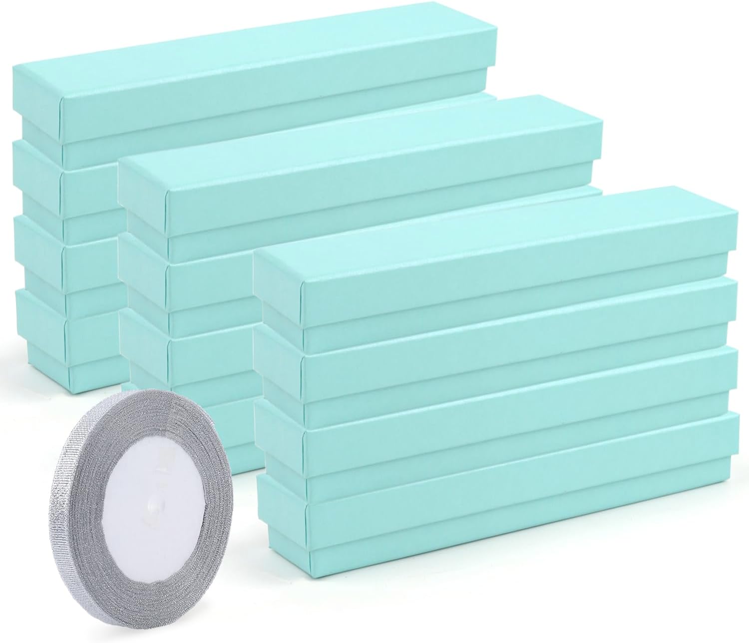 Rocutus Jewelry Gift Boxes Necklace Earring Ring Box Gift Box,12 Pack Jewelry Gift Boxes Necklace Gift Boxes Cotton Filled Cardboard Paper Jewelry Box Gift Cases for Wedding, Engagement (Blue)