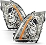 ACANII - For 2008-2013 Cadillac CTS Headlights Halogen Headlamps Head Lights Lamps Replacement Driver+Passenger Side