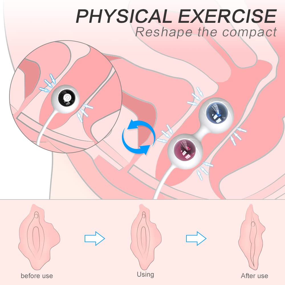 9 Modalità di Màssaggio Silicone Kēgēl Bàll 2 in 1 Palline Per il Pelvico Palline per Donna, USB Ricaricabile - Impermeabile - Liscio -para Controllo della Vescica ed Esercizi del Pavimento Pelvico