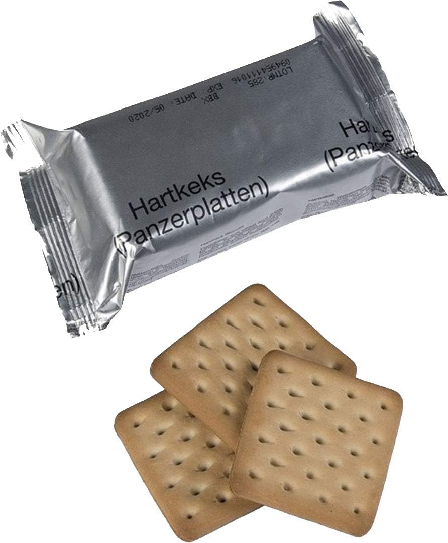 x4 Genuine German Army Survival Food Pack Outdoor Hardtack Biscuits 125 grams NATO MRE Crackers 4 Packs