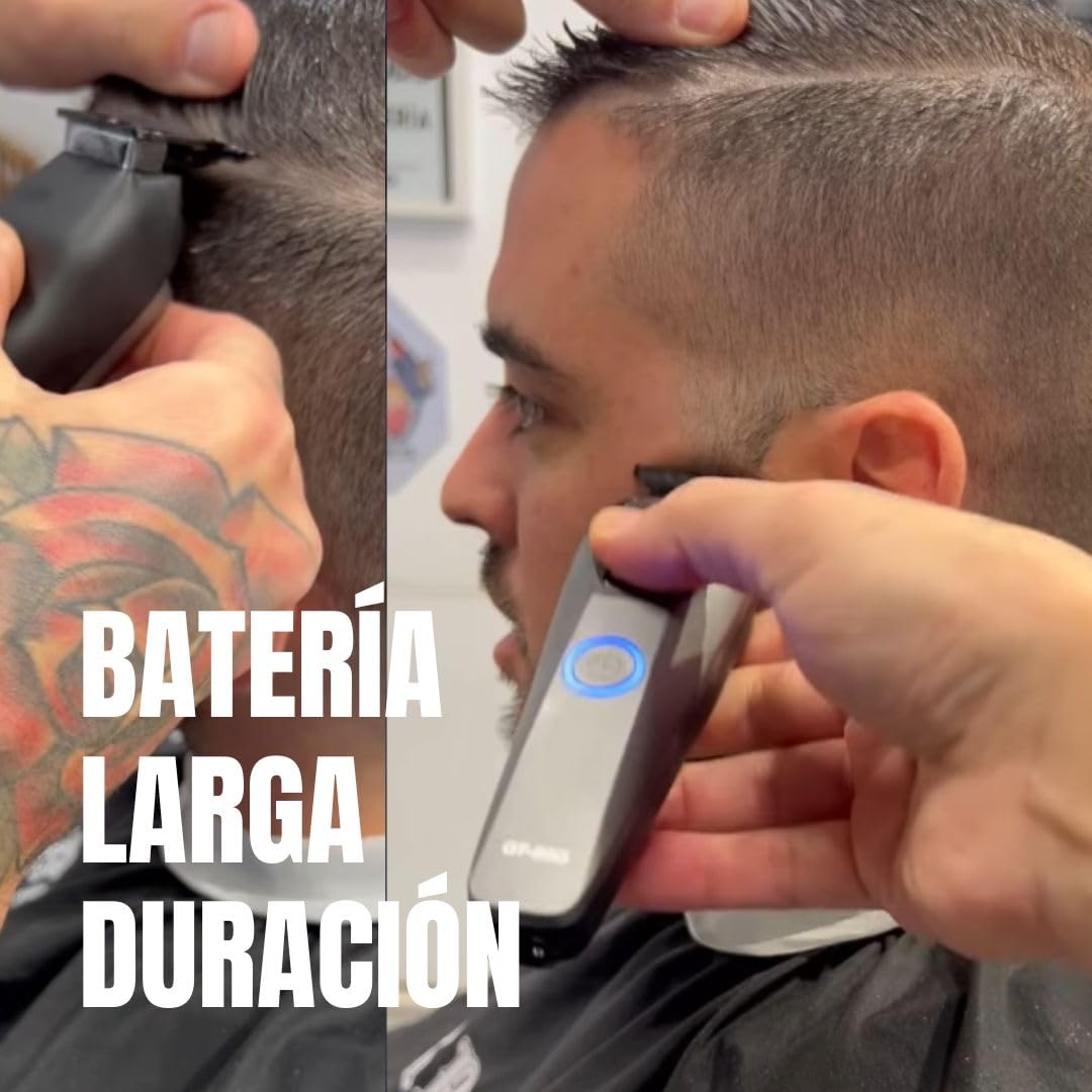 Beardburys Trimmer GT-500 | Maquina de Afeitar Hombre, Barba y Cabello, Recortadora Inalámbrica con Motor de 13.000 RPM, Cuchillas DLC + Cerámica, Batería 2 Horas y Cabezal 360º | Ideal para Barberos