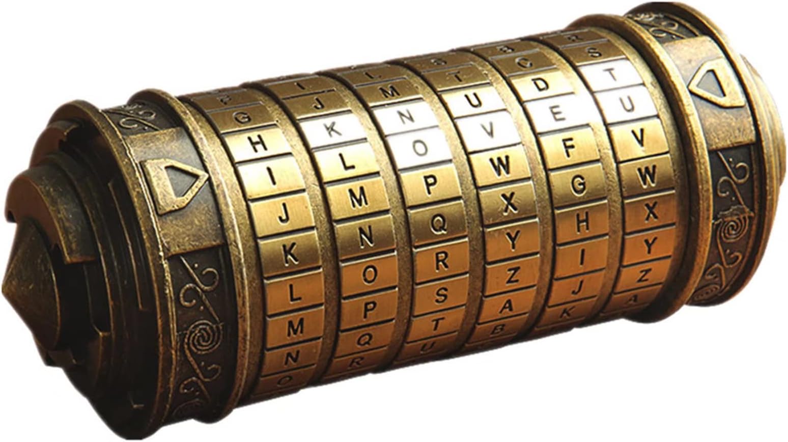 WindamazingStory Cryptex Puzzle Boxes Da Vinci Code Mini Cryptex Lock with Hidden Compartments Anniversary Valentine's Day Puzzle Birthday Gifts for Her Girlfriend Mystery Box for Men, Brass, Large
