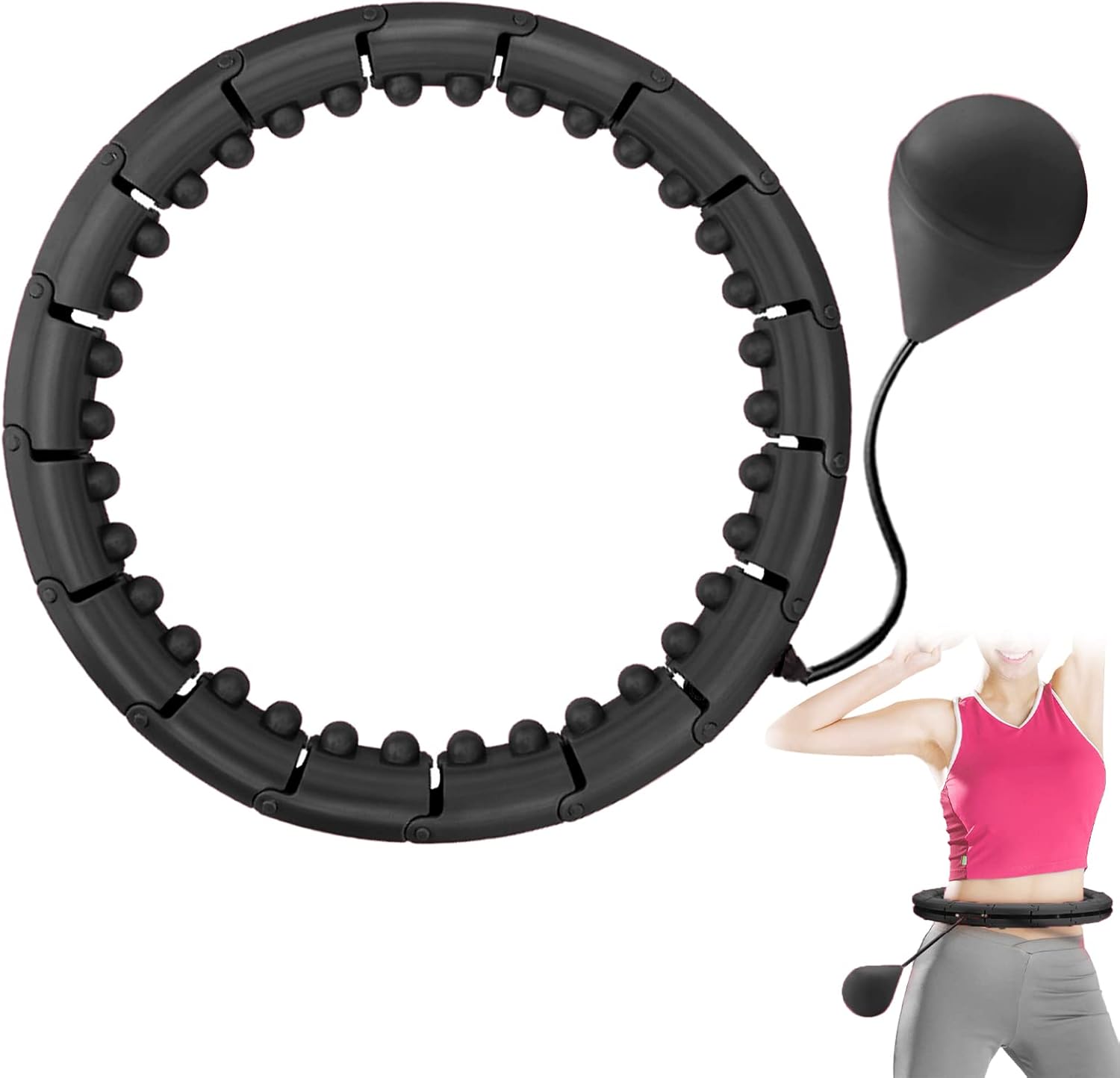 Weighted Hula Hoop, Fitness 24 Knots Hoola Hoops for Exercise Adult